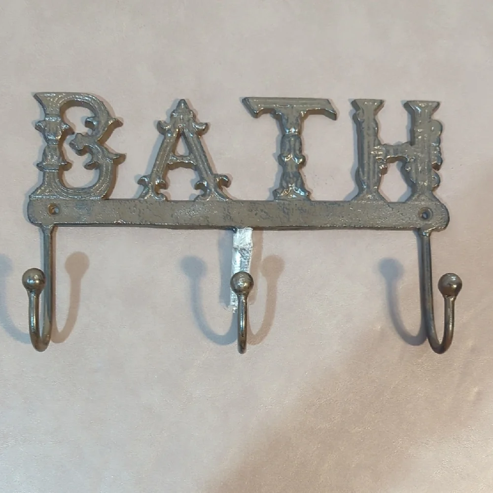 Cast Iron Bath Wall Hanging 3 Hook Hanger With Screws Robe Hat Towel Hooks